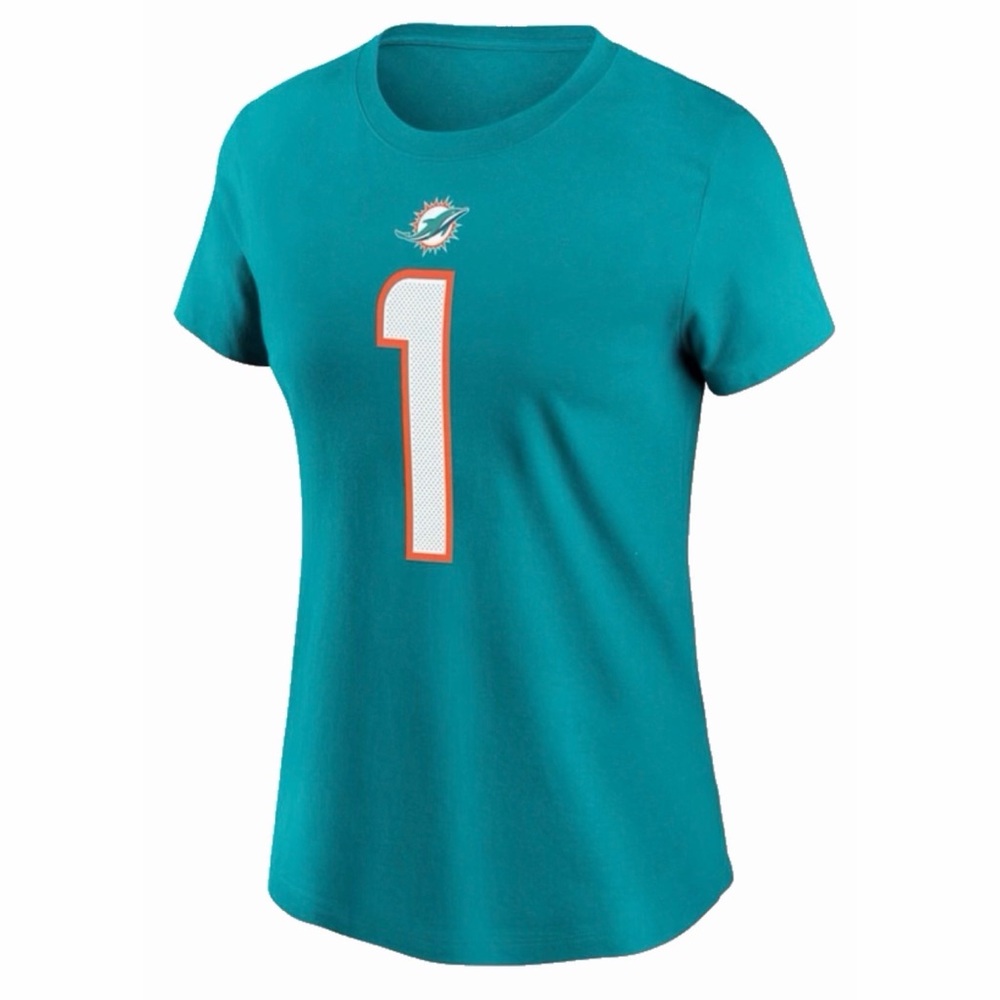 Nike Tua Tagovailoa Miami Dolphins Name Number Tee Womens M Aqua